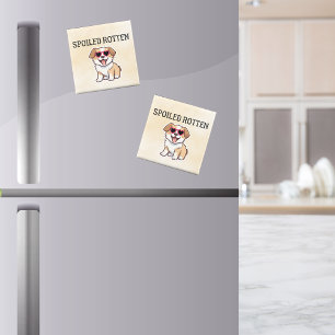 Süße lustige Hundezitate verwöhnt und verdorben Magnet