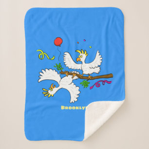 Süße lustige Kakadu-Vögel Cartoon Sherpadecke
