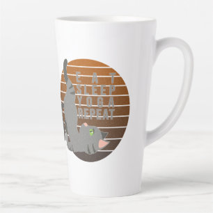 Süße lustige Katze beim Yoga. Lustiges Yoga-Design Milchtasse