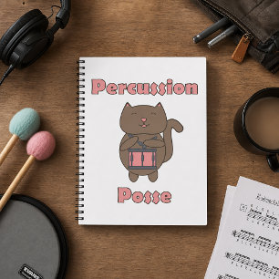 Süße lustige Katze Schlagzeuger Percussion Posse Notizblock