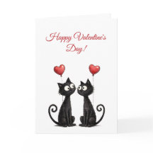 Süße Lustige Katze Valentinstag Grußkarte zum Falt