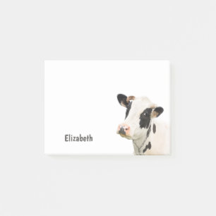 Süße lustige Kuh personalisierter Name Post-it Klebezettel