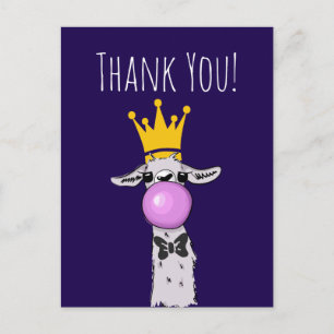 Süße lustige Llama-Illustration Danke Postkarte