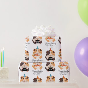 Süße lustige Meerschweinchen Haustier Kinder Gebur Geschenkpapier