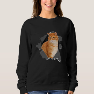Süße lustige orange Katzen-Gesicht Haustier Orn Ku Sweatshirt