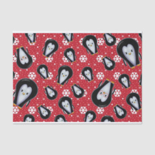 Süße lustige Pinguine und Schneeflocken Seidenpapier