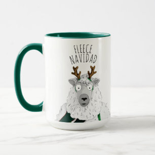 Süße lustige Rentierschafe 'FLEECE NAVIDAD' Pun Sp Tasse