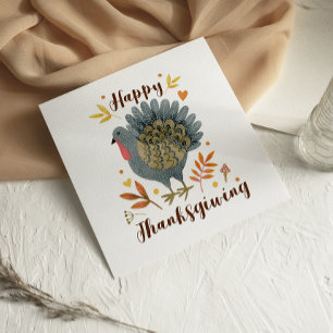 Süße lustige Truthahn Frohe Thanksgiving-Karte
