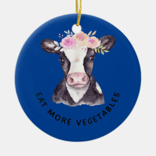 Süße lustige Vegetarier Veganer Tierliebhaber Blum Keramik Ornament