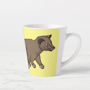 Süße Luwak-Schleichkatze Cartoon-Illustration Milchtasse