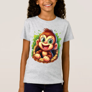 Süße Mädchen Affenliebhaber T-Shirt