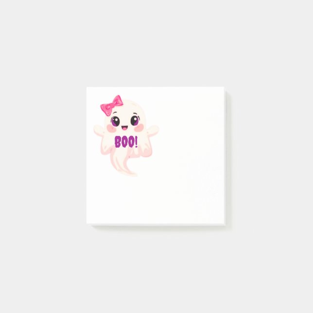 Süße Mädchen Boo! Geist Post-it Klebezettel (Vorderseite)