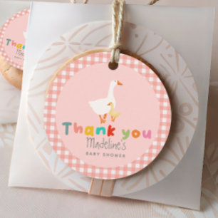 Süße Mädchen-Coquette Rosa Alberner Gänse-Baby-Par Geschenkanhänger