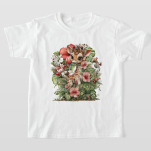 Süße Mädchen Dschungel Liebhaber Giraffe T-Shirt