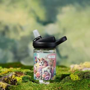 Süße Mädchen Einhornliebhaber Name hinzufügen Trinkflasche