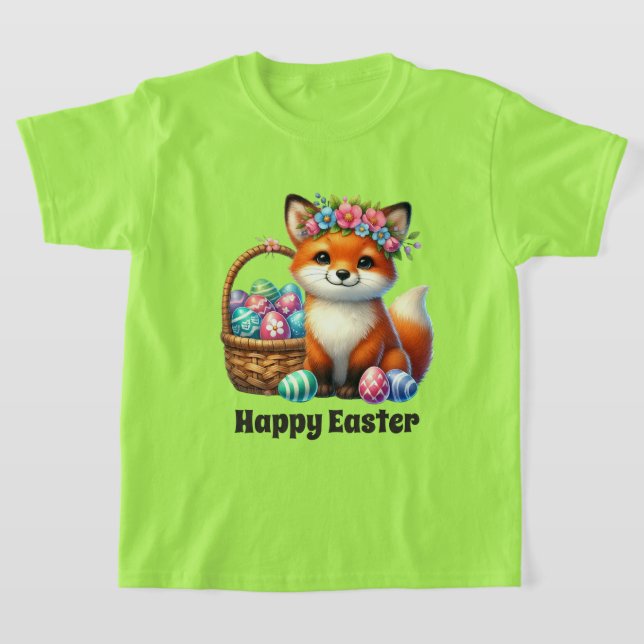 Süße Mädchen Frohe Ostern Fuchs  T-Shirt (Ablage )