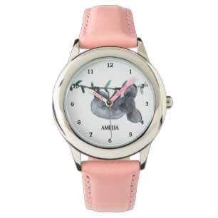 Süße Mädchen Koala Bär Tier Kinder neugierig glück Armbanduhr