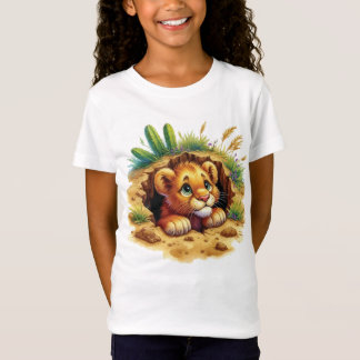 Süße Mädchen Löwenliebhaber T-Shirt
