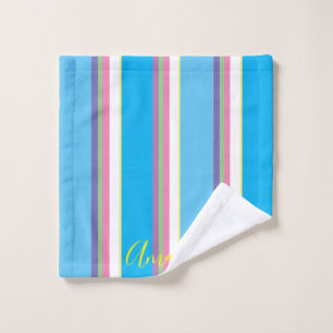 Süße Mädchen mit kursiver Regenbogenfarben-Pastell Badhandtuch Set