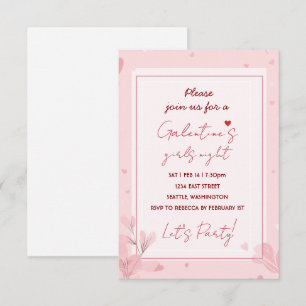 Süße Mädchen Nacht Galentine Pink Party Einladung