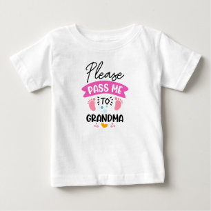 Süße Mädchen Oma Word Art  Baby T-shirt