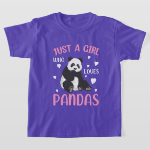 süße Mädchen Panda-Bären-Liebhaber Wortkunst T-Shirt