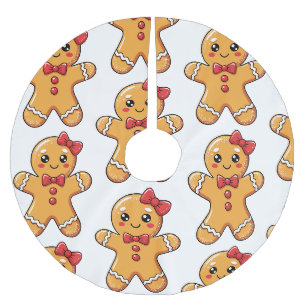 Süße Mädchen-Pfefferkuchen-Bogen-Mädchen Weihnacht Polyester Weihnachtsbaumdecke