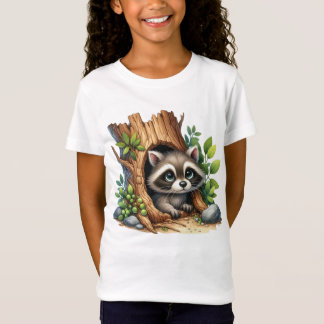 Süße Mädchen Waschbärenliebhaber T-Shirt