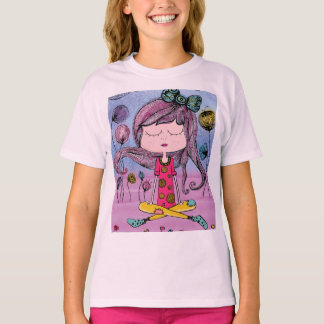 Süße Mädchen-Yoga-Illustration Kinder-T-Shirt  T-Shirt