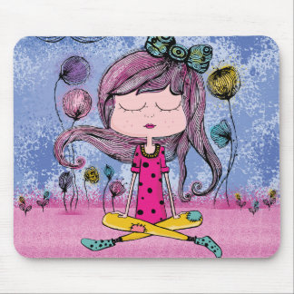 Süße Mädchen-Yoga-Illustration Mauspad