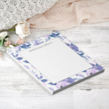 Süße Mädchenhafte Lila Aquarellblumen Blätter