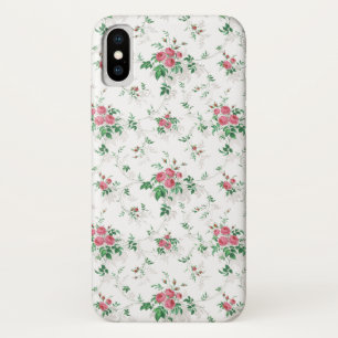 Süße Mädchenhafte Rosa Rosen-Weißer Hintergrund Case-Mate iPhone Hülle