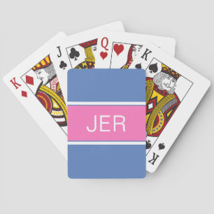 Süße Mädchenindividuelle Monogramminitialen Blau R Spielkarten