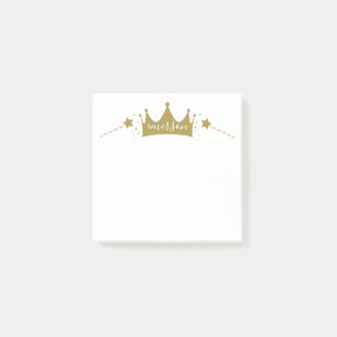 Süße Mädchenprinzessin Rosa und Gold  Post-it Klebezettel