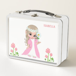 Süße magische Fee und Blumen Metall-Lunchbox Metall Brotdose