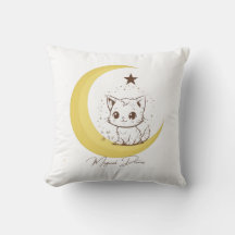 Süße magische Katze auf Mond Sternenhimmel Träume