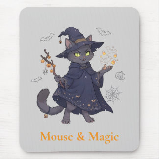 Süße magische Katzen-Halloween-Mauspad Mousepad