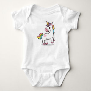 Süße magische rosa Einhorn-Illustration für Baby a Strampler