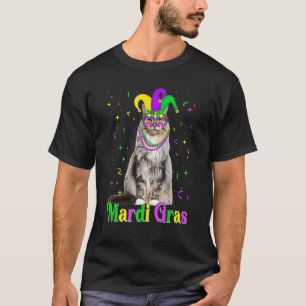 Süße Maine Coon Katzen Tiere Mardi Gras Karneval T-Shirt