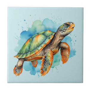 Süße Mal-Schildkröte Fliese