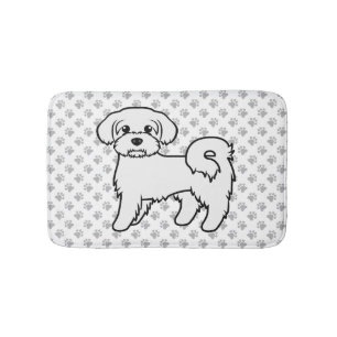 Süße malteser Cartoon-Hund-Illustration Badematte
