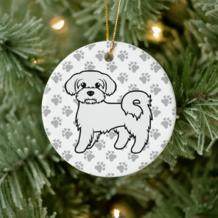 Süße malteser Cartoon-Hund-Illustration Keramik Ornament