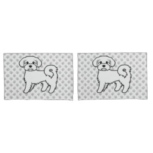 Süße malteser Cartoon-Hund-Illustration Kissenbezug
