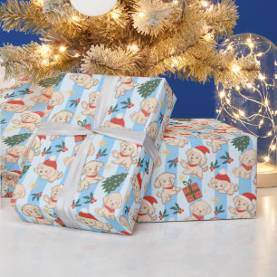 Süße Malteser-Welpen Weihnachtsgeschenk Geschenkpapier