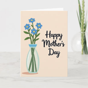 Süße Mama Blaue Blüten Karte
