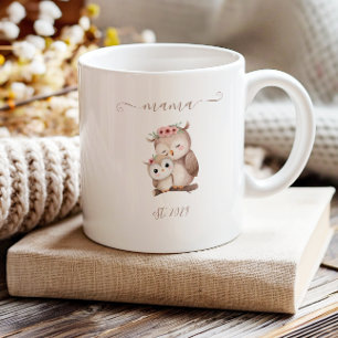 Süße Mama Established Boho Watercolor Eulen Kaffeetasse