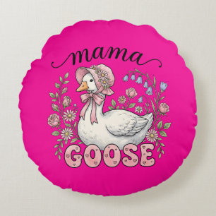 Süße Mama-Gans-Wortkunst Rundes Kissen
