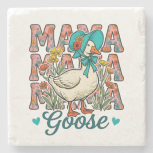 Süße Mama-Gans-Wortkunst  Steinuntersetzer