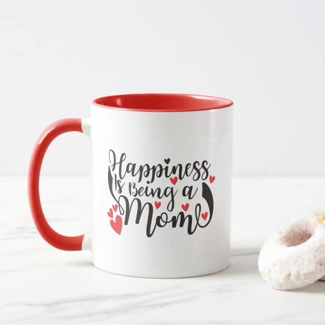 Süße Mama Glück Wortkunst  Tasse (Mit Donut)