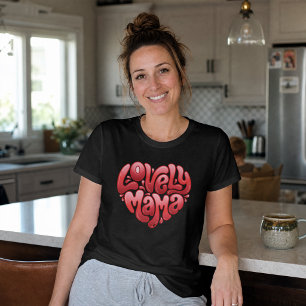 Süße Mama rote Bubble-Letter T-Shirt